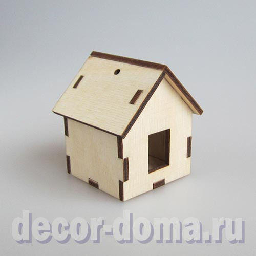 Домик миниатюрный, 5 см, сборная фигурка из фанеры Домик миниатюрный, 5 см, сборная фигурка из фанеры