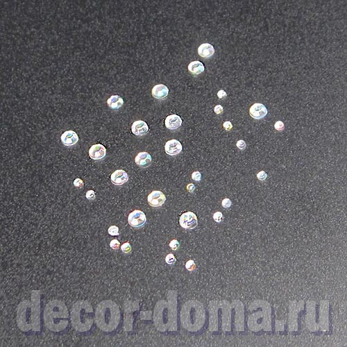 Стразы мелкие, 1,5-3 мм, в диспенсере, цвет прозрачно-радужный