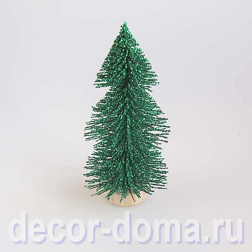 Ёлочка мини, с блёстками, ярусная, на подставке, 11см