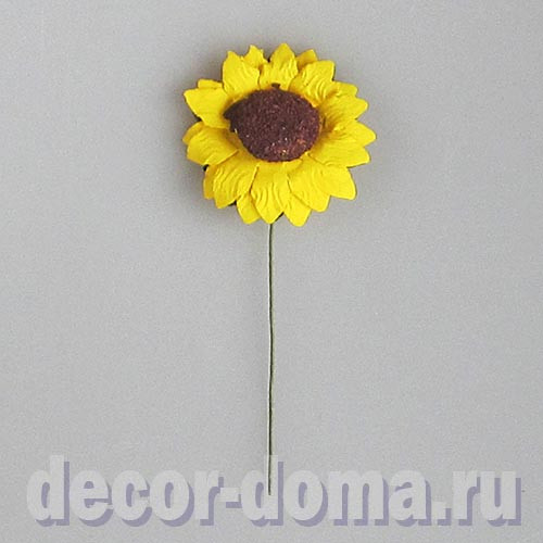Подсолнух, цветок для кукольного садика, 3,5х7 см