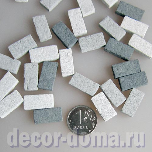 Кирпичи мини, 3 оттенка, 30 шт., цвет серый Кирпичи мини, 3 оттенка, 30 шт., цвет серый