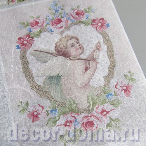 Ангелочки, бумага для декупажа рисовая Impressio, А4