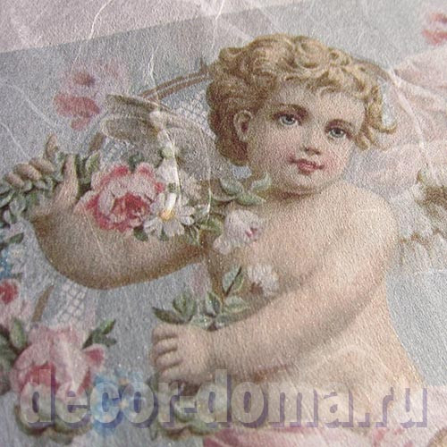Ангелочки, бумага для декупажа рисовая Impressio, А4