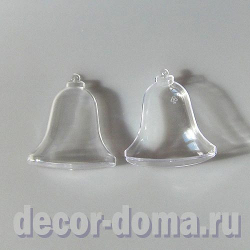 Колокольчик из прозрачного пластика, 8,5 см, 5 шт.