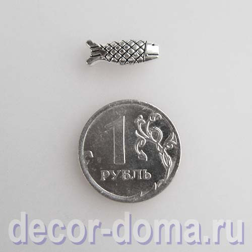 Рыбка малая, подвеска, шарм, бусина, 1,5 см, цвет серебро Рыбка малая, подвеска, шарм, бусина, 1,5 см, цвет серебро