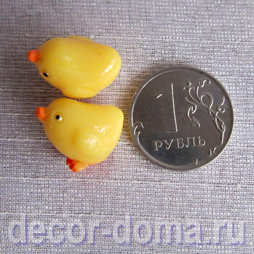 Цыплята микро, 1,5 см, пара, жёлтые Цыплята микро, 1,5 см, пара, жёлтые