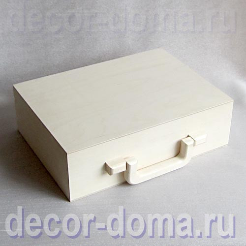 Чемодан деревянный, 27 см
