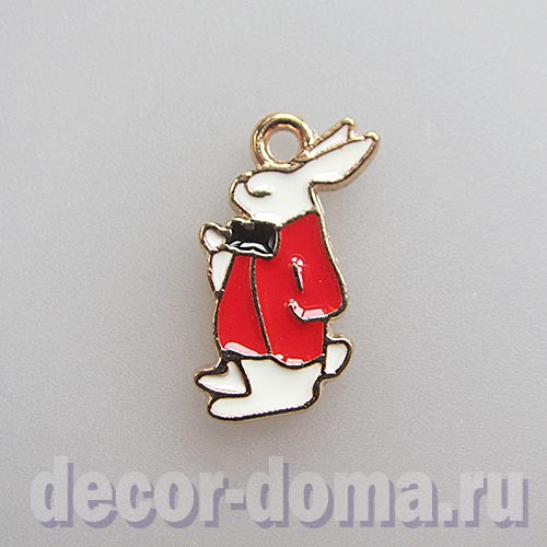 Кролик в красном пиджаке, подвеска, 1,7 см