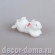 Кролик, зайчик, белый, 3,5 см, фигурка миниатюрная
