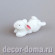 Кролик, зайчик, белый, 3,5 см, фигурка миниатюрная