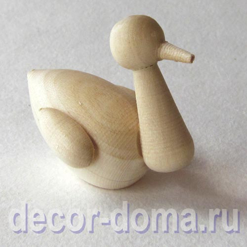 Лебедь, фигурка деревянная