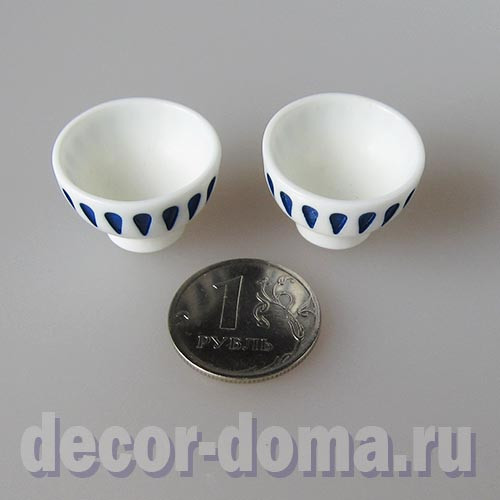 Пиалы кукольные мини, 2 см, 2 шт.