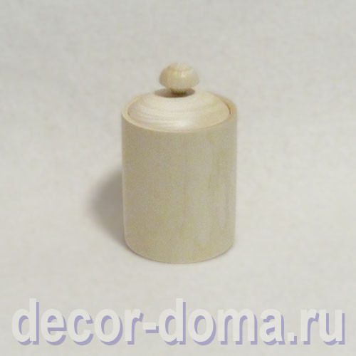 Баночка деревянная с крышкой, солонка, 10,5 см