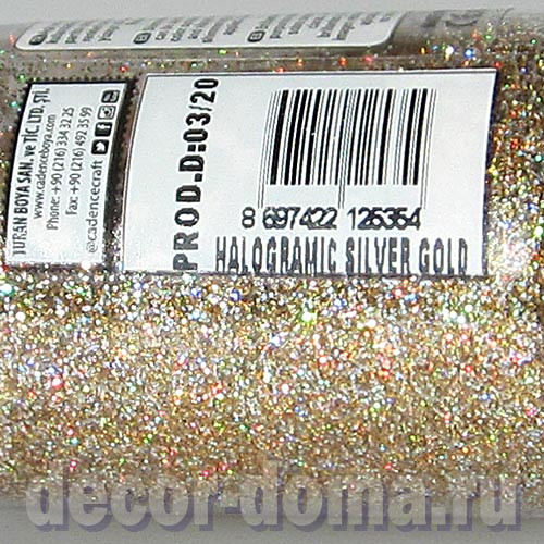 Блестки Cadence Glitter Powder, 45 мл, цвет 13 золото и серебро голографик Блестки Cadence Glitter Powder, 45 мл, цвет 13 золото и серебро голографик