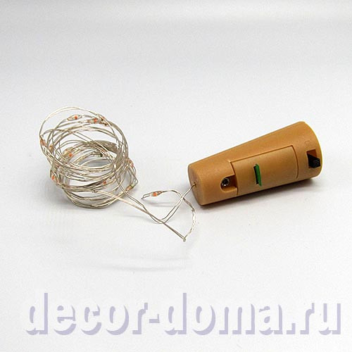 Гирлянда LED тонкая, блок-пробка, 2 м, свет красный Гирлянда LED тонкая, блок-пробка, 2 м, свет красный