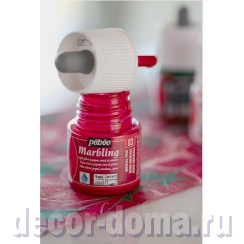Краска PEBEO Marbling для марморирования и эбру, 45 мл, цвет 03 бенгальский розовый