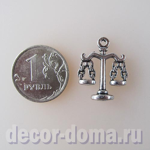 Весы ретро, подвеска металлическая, 2 см Весы ретро, подвеска металлическая, 2 см