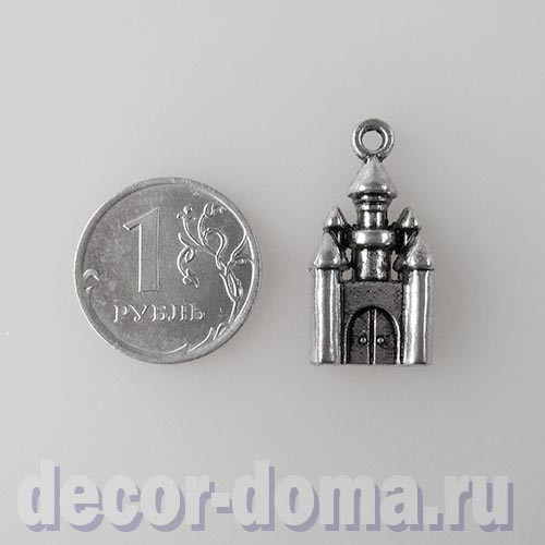 Замок с воротами, подвеска металлическая, 2,8 см