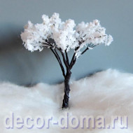 Дерево миниатюрное, 6,5 см, белое заснеженное