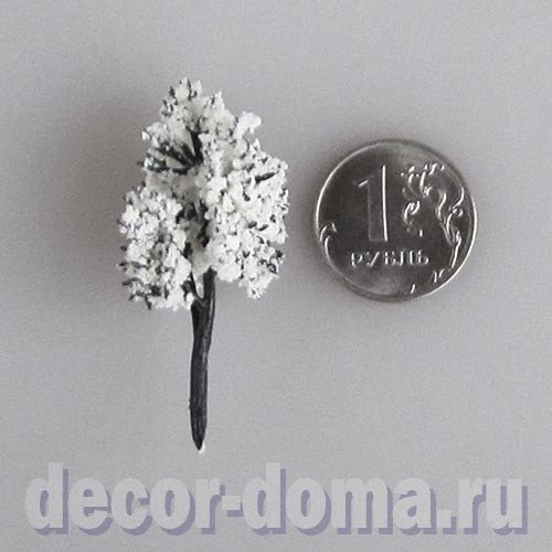 Деревце заснеженное, миниатюра, 4,5 см Деревце заснеженное, миниатюра, 4,5 см