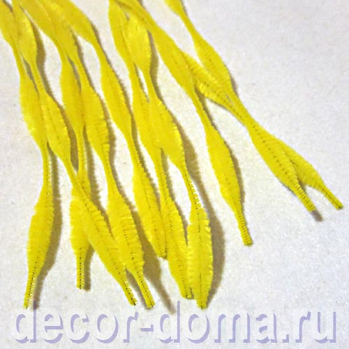 Синель-проволока фигурная, 30 см, 10 шт., цвет жёлтый яркий