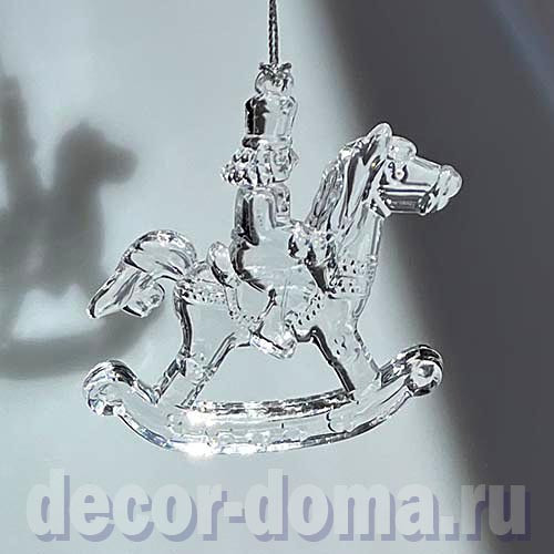 Всадник на лошадке, фигурка прозрачная, 8 см