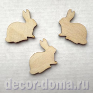 Кролики 3,5 см, фанерные фигурки, 3 шт. Кролики 3,5 см, фанерные фигурки, 3 шт.