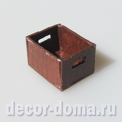 Ящик-контейнер мини, 3,5 см, цвет коричневый Ящик-контейнер мини, 3,5 см, цвет коричневый