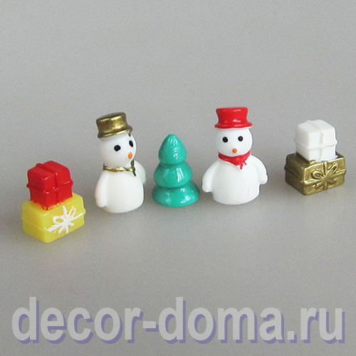 Фигурки новогодние микро, 1-1,5 см, 5 шт. Фигурки новогодние микро, 1-1,5 см, 5 шт.