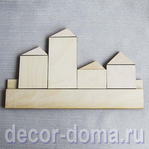 Домики, заготовка для ключницы, 28 см