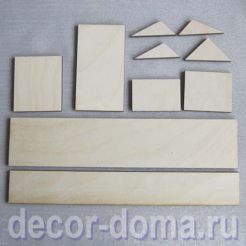 Домики, заготовка для ключницы, 28 см
