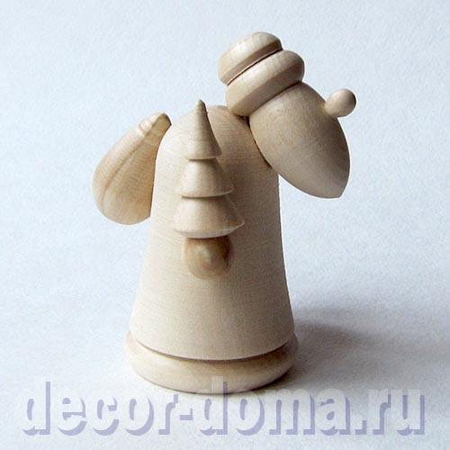 Дед Мороз с мешком, фигурка деревянная 10 см