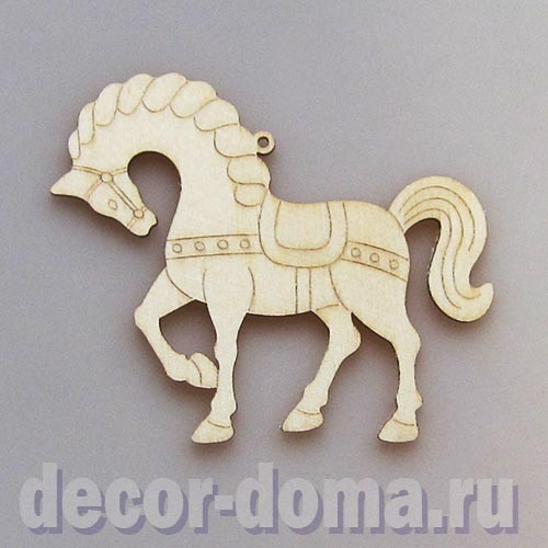 Лошадь богатырская, фигурка фанерная, 8,5 х 10 см