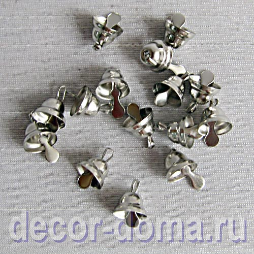 Колокольчик, подвеска, 11 мм, цвет серебряный, 15 шт.
