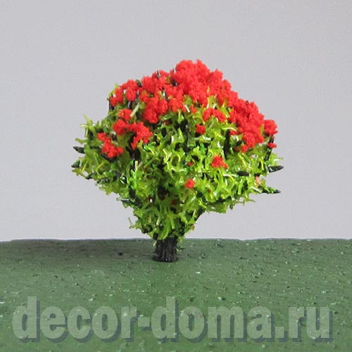 Куст цветущий, растение миниатюрное, 4 см, цвет красный Куст цветущий, растение миниатюрное, 4 см, цвет красный