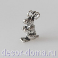 Зайчик, подвеска, металл, 2,2 см