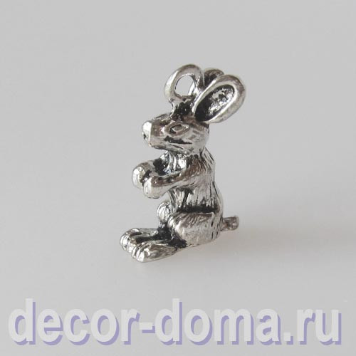 Зайчик, подвеска, металл, 2,2 см
