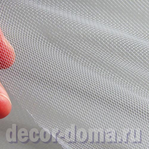 Фатин, ширина 50 см, цвет белый, 1 м Фатин, ширина 50 см, цвет белый, 1 м