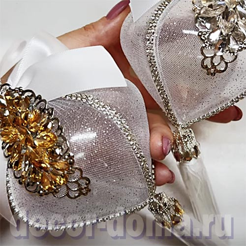 Ёлочные игрушки из прозрачных заготовок, обтянутых фатином Ёлочные игрушки из прозрачных заготовок, обтянутых фатином