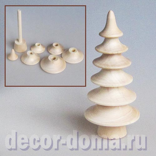 Ёлочка-пирамидка, фигурка деревянная разборная, 17 см Ёлочка-пирамидка, фигурка деревянная разборная, 17 см