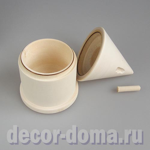 Солонка, деревянная, домик круглый, 8 х 14 см