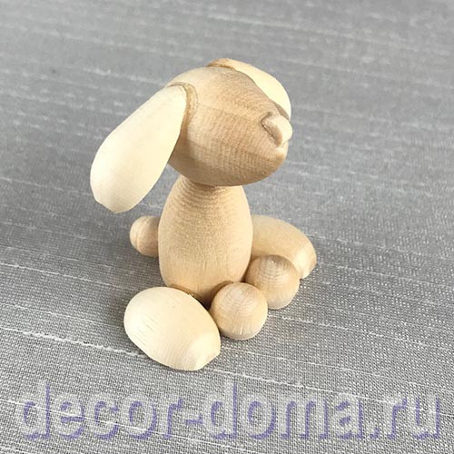 Собачка сидящая, фигурка деревянная, 4,5 см