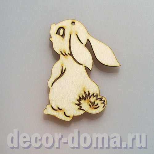 Кролик, зайчик, 7 см, фигурка фанерная двухсторонняя Кролик, зайчик, 7 см, фигурка фанерная двухсторонняя