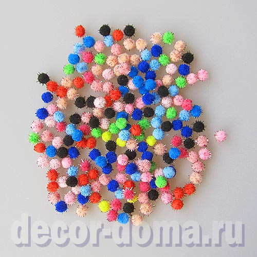 Помпончики 1 см, 200 шт., цвет ассорти, с люрексом Помпончики 1 см, 200 шт., цвет ассорти, с люрексом