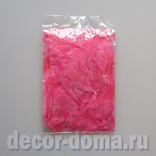 Перья цветные, 100 шт., цвет розовый Перья цветные, 100 шт., цвет розовый