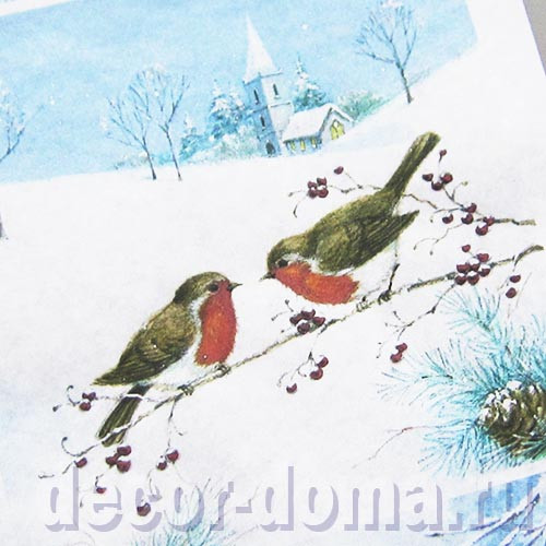 Зимние зверюшки, декупажная карта Impressio, А4