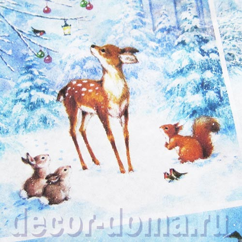 Зимние зверюшки, декупажная карта Impressio, А4