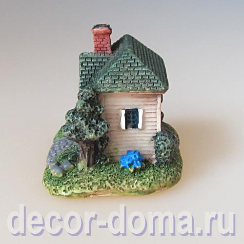 Домик-коттедж миниатюрный, 5 см, зелёная крыша Домик-коттедж миниатюрный, 5 см, зелёная крыша