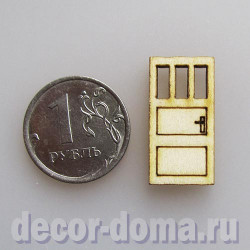 Дверка микро, окошки сверху, 2,2 х 1,2 см, 1 шт.
