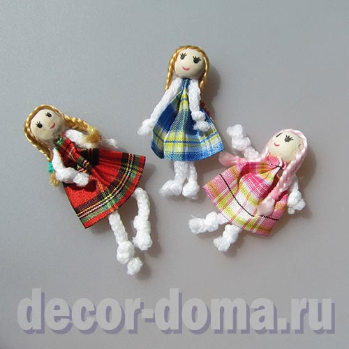 Куколка декоративная клетчатая, 3 шт.